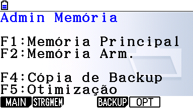 Ecrã da aplicação Memória